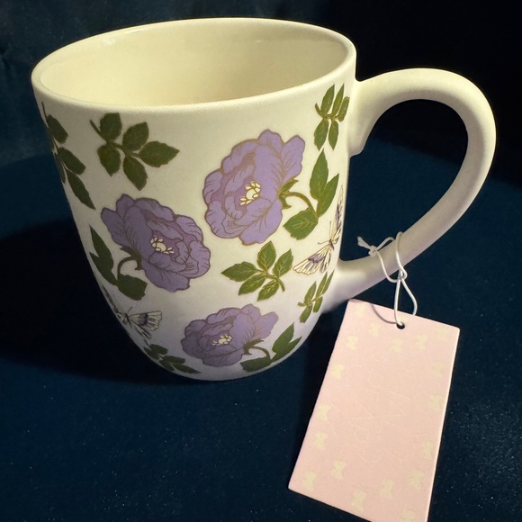 Petal & Pearl Soft Touch Coffee Mug - lavender ombré rose & butterflies - Picture 4 of 5